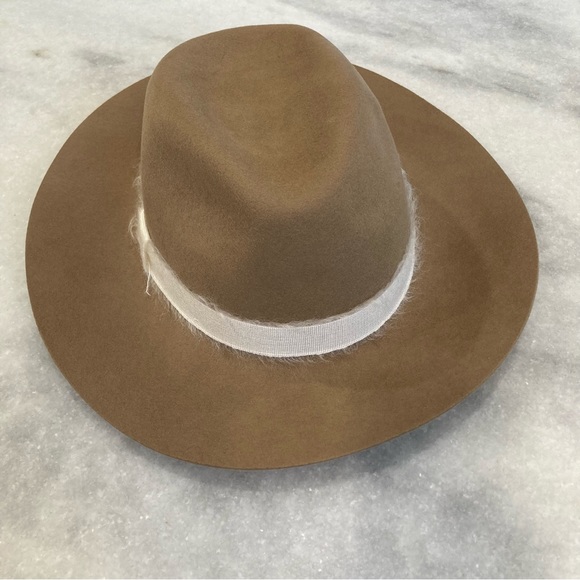 EUGENIA KIM Georgina Camel Wool Hat Mohair Ribbon Trim NWOT - Picture 3 of 11